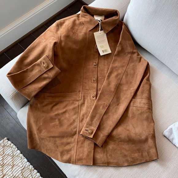 Nwt Sezane Camel Suede Will Jacket 